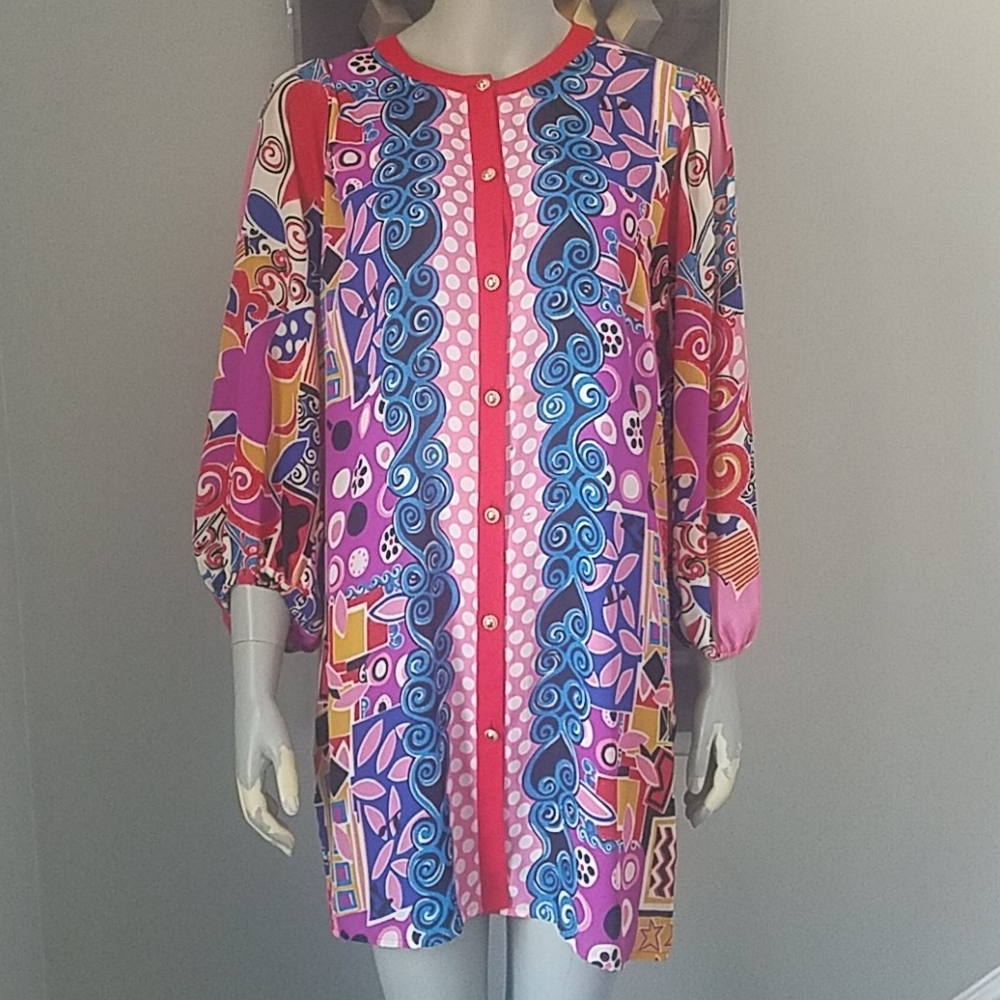 Diane Freis Original Vintage Tunic Abstract